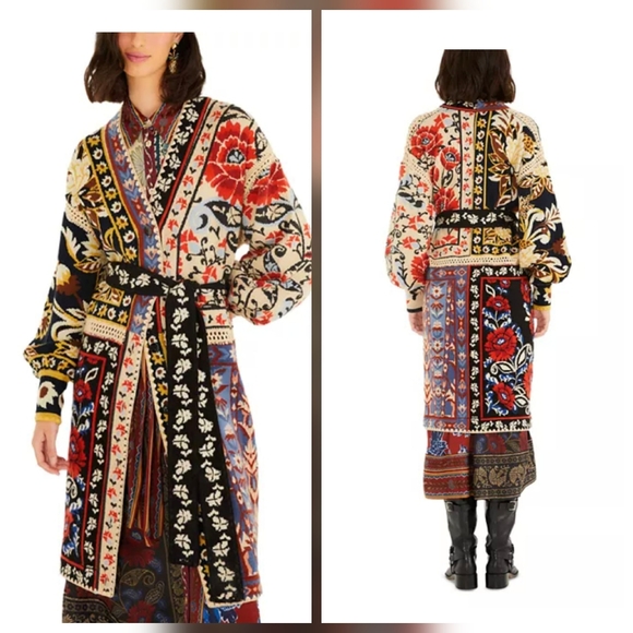 Farm Rio Floral Patchwork Midi Cardigan - Picture 1 of 5